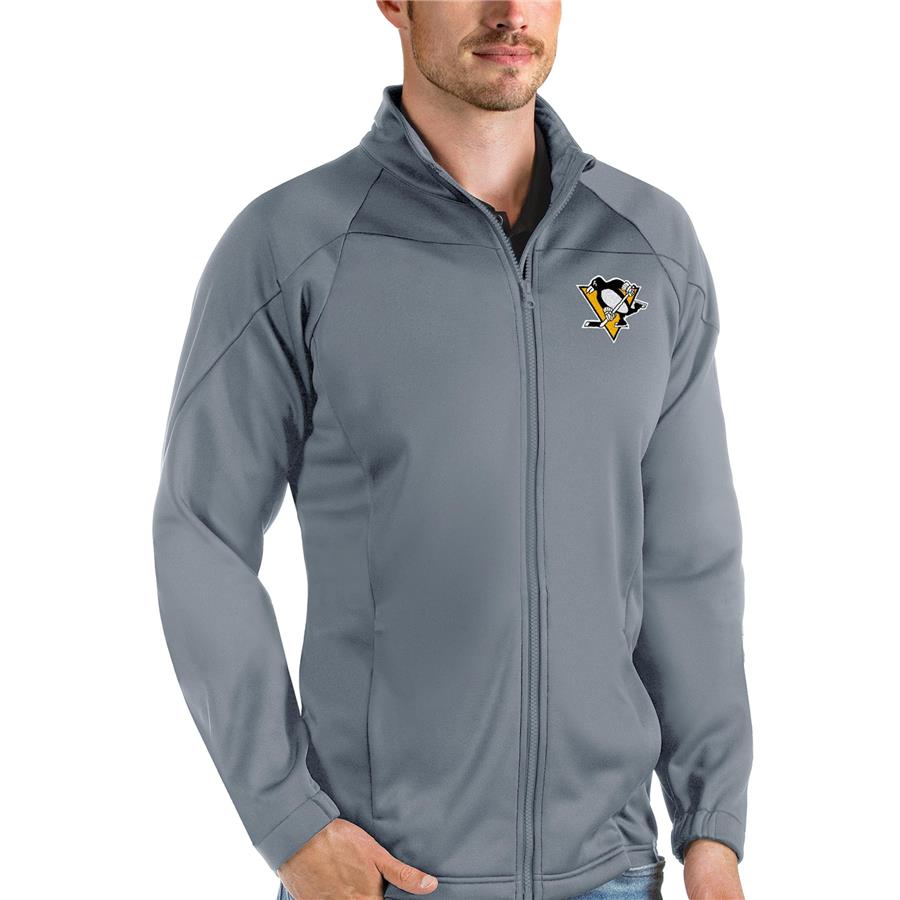 Pittsburgh Penguins Antigua Links Full-Zip Golf Jacket - Gray