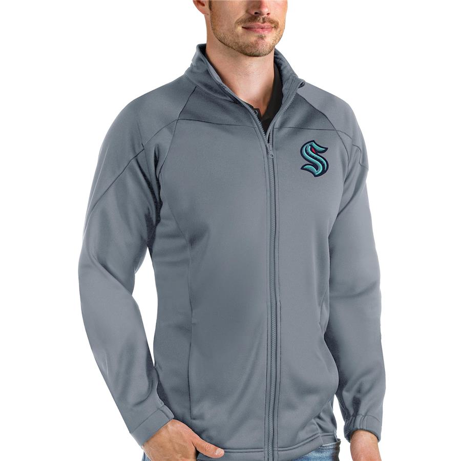 Куртка на молнии Seattle Kraken Antigua Links Golf (серый)