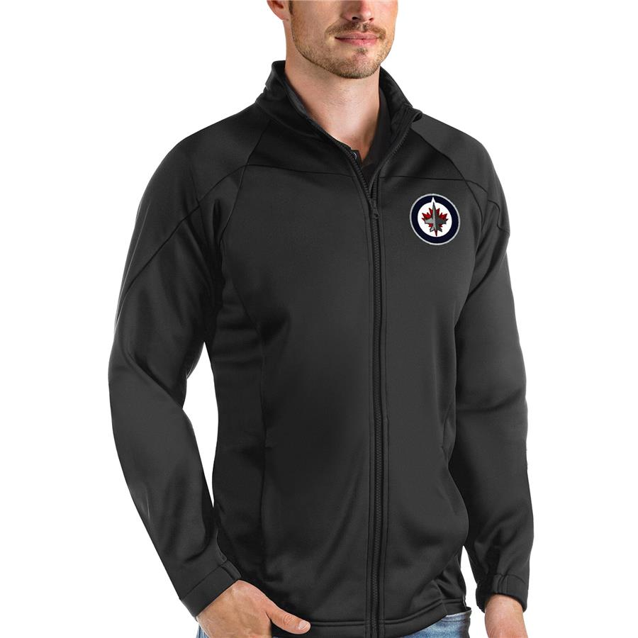 Winnipeg Jets Antigua Links Full-Zip Golf Jacket - Black