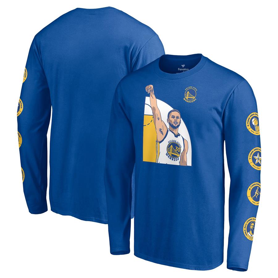 Stephen Curry Golden State Warriors Fanatics Branded NBA All-Time Three Point Record Long Sleeve T-Shirt - Royal