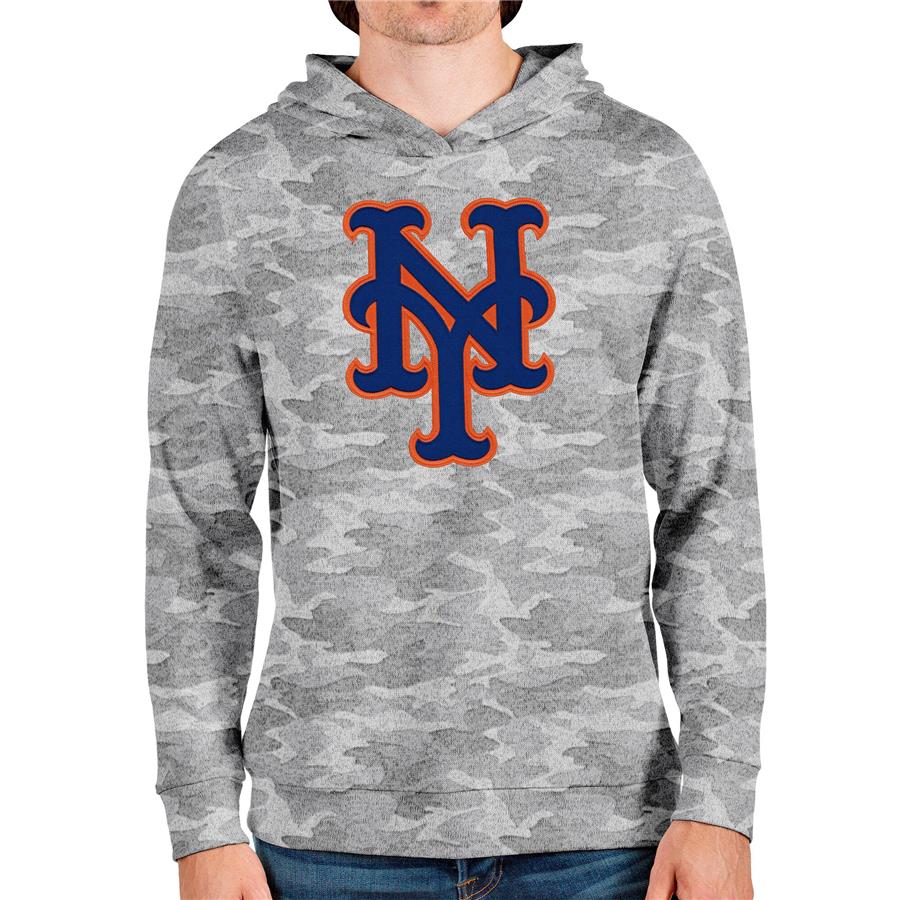 New York Mets Antigua Team Logo Absolute Pullover Hoodie - Camo