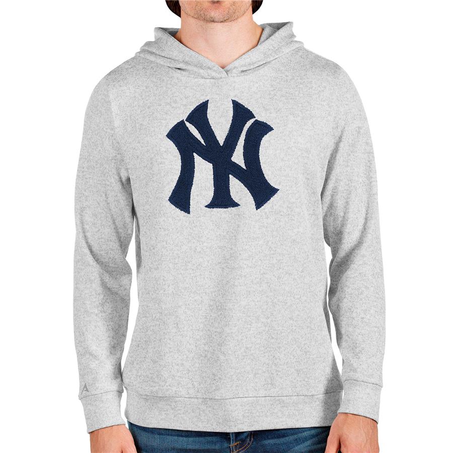 Худи New York Yankees Antigua Team Logo Absolute (серый меланж)