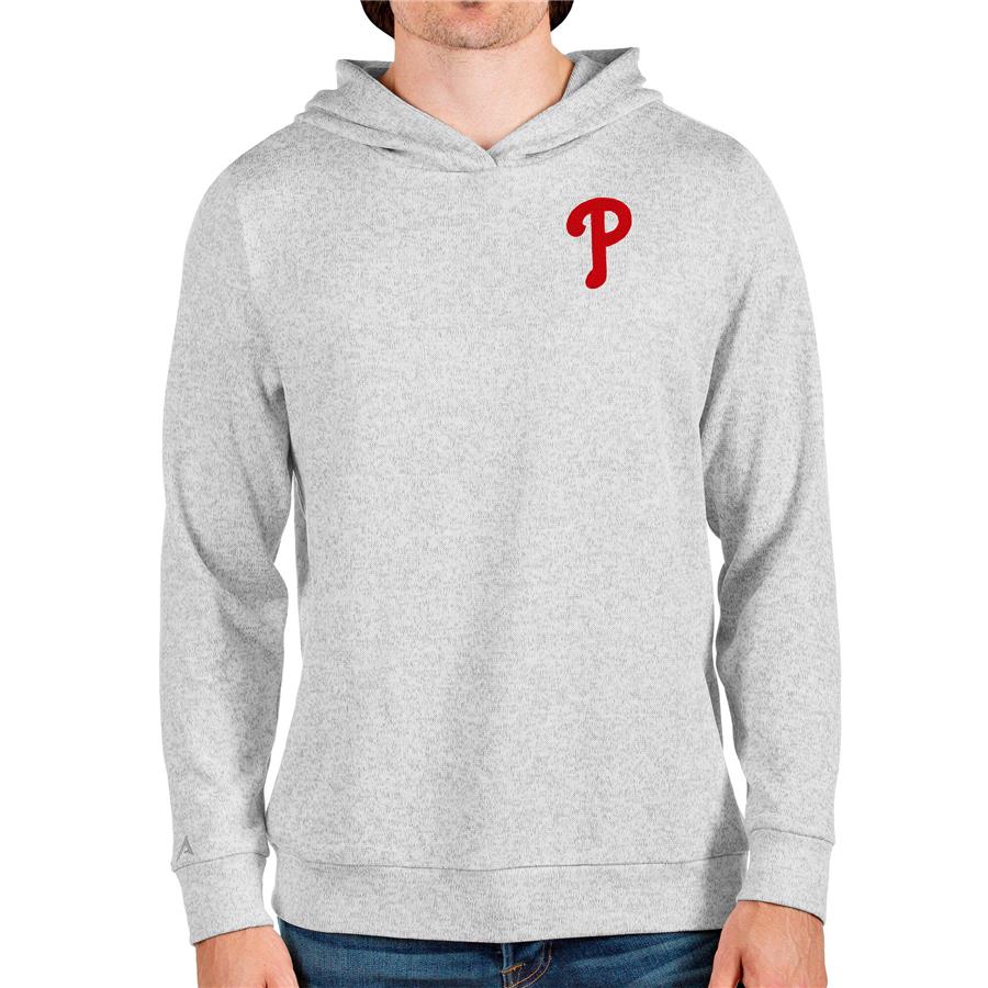Philadelphia Phillies Antigua Absolute Pullover Hoodie - Heathered Gray