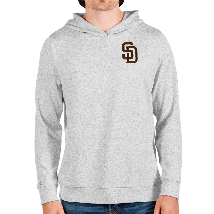San Diego Padres Antigua Absolute Pullover Hoodie - Heathered Gray