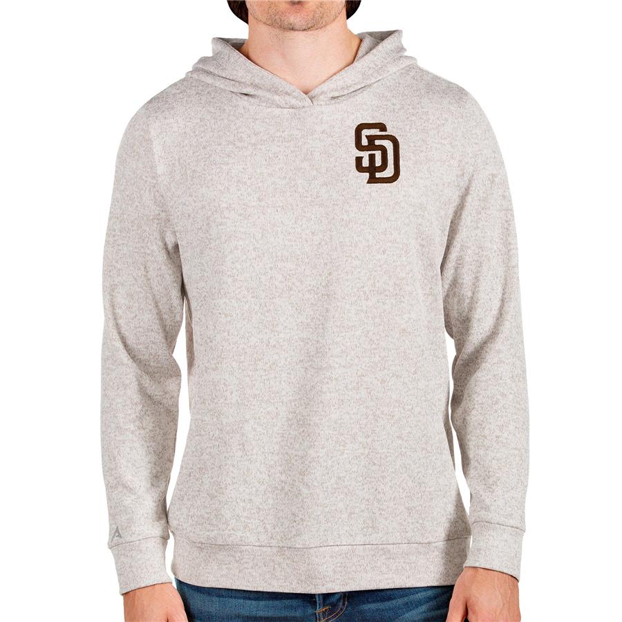 San Diego Padres Antigua Absolute Pullover Hoodie - Oatmeal