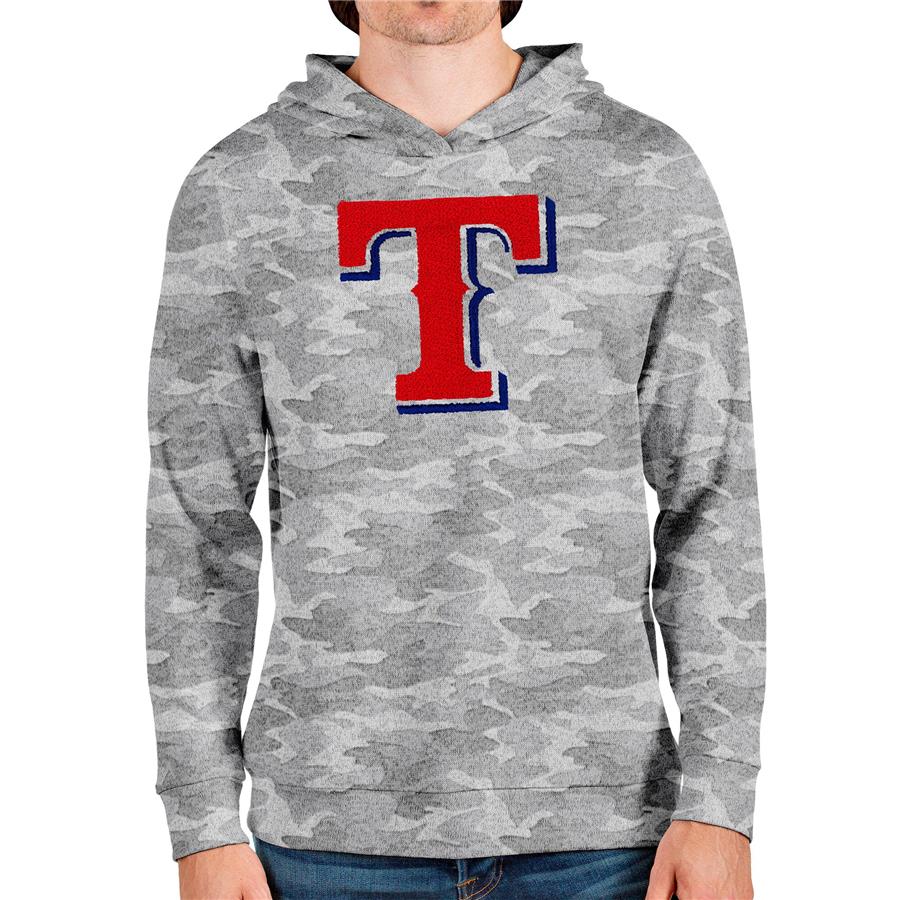 Texas Rangers Antigua Team Logo Absolute Pullover Hoodie - Camo