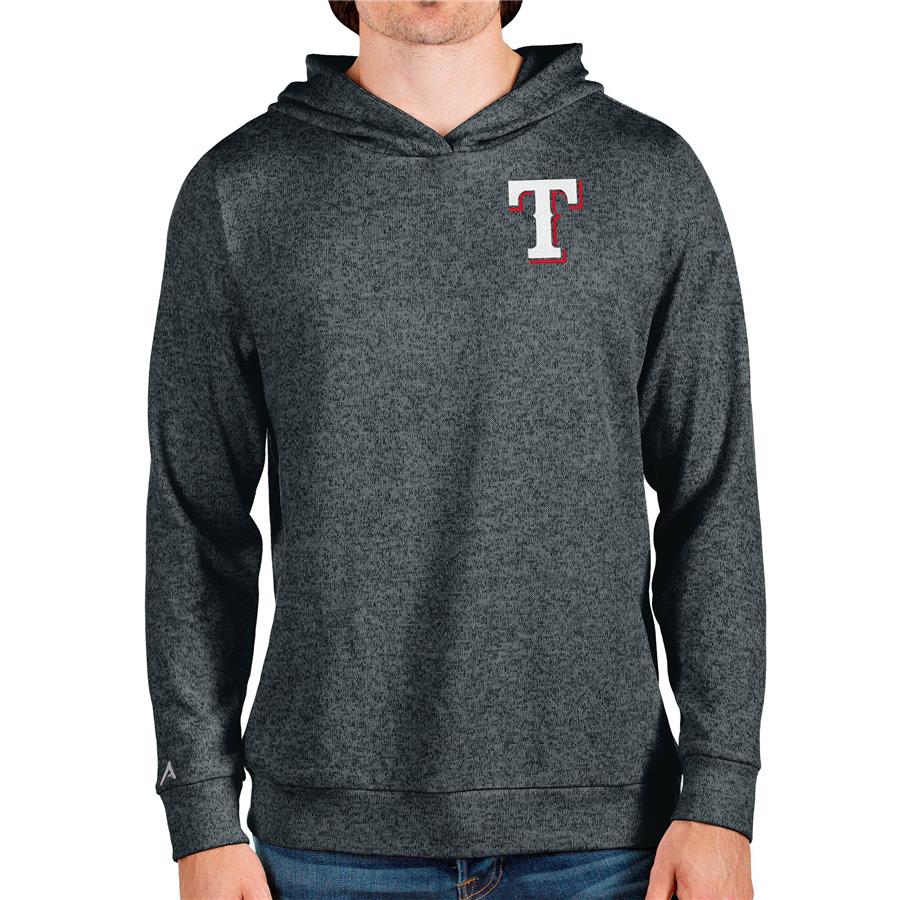 Texas Rangers Antigua Absolute Pullover Hoodie - Heathered Charcoal