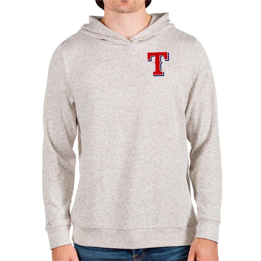 Texas Rangers Antigua Absolute Pullover Hoodie - Oatmeal