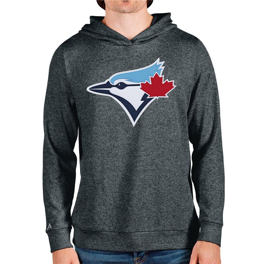 Toronto Blue Jays Antigua Team Logo Absolute Pullover Hoodie - Heathered Charcoal