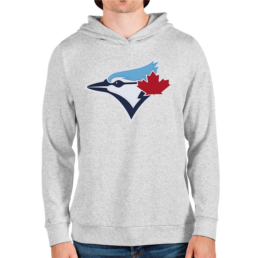 Toronto Blue Jays Antigua Team Logo Absolute Pullover Hoodie - Heathered Gray