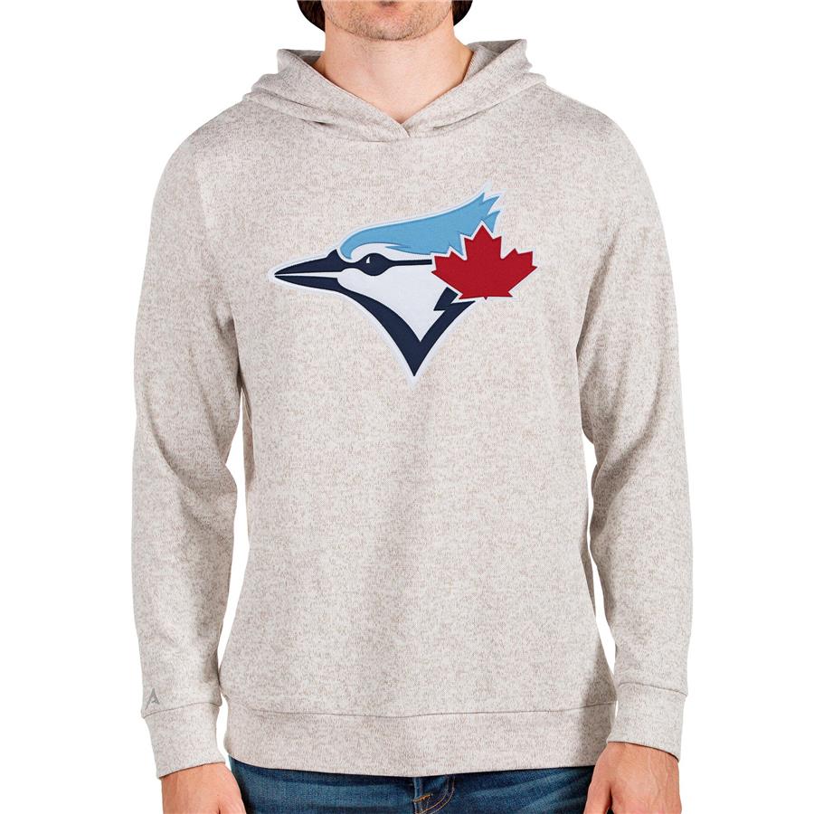 Toronto Blue Jays Antigua Team Logo Absolute Pullover Hoodie - Oatmeal