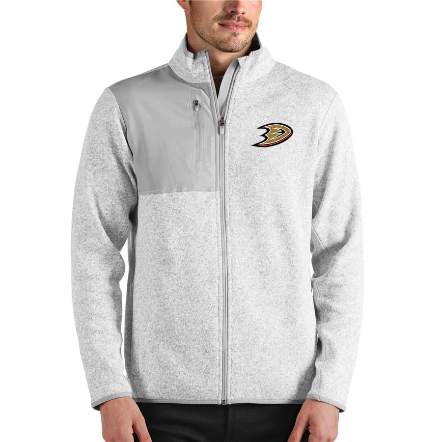 Anaheim Ducks Antigua Fortune Full-Zip Jacket - Heathered Gray