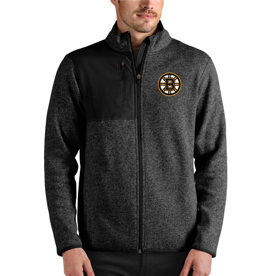 Boston Bruins Antigua Fortune Full-Zip Jacket - Heathered Black