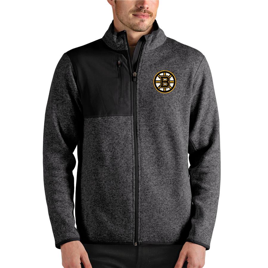 Boston Bruins Antigua Fortune Full-Zip Jacket - Heathered Charcoal