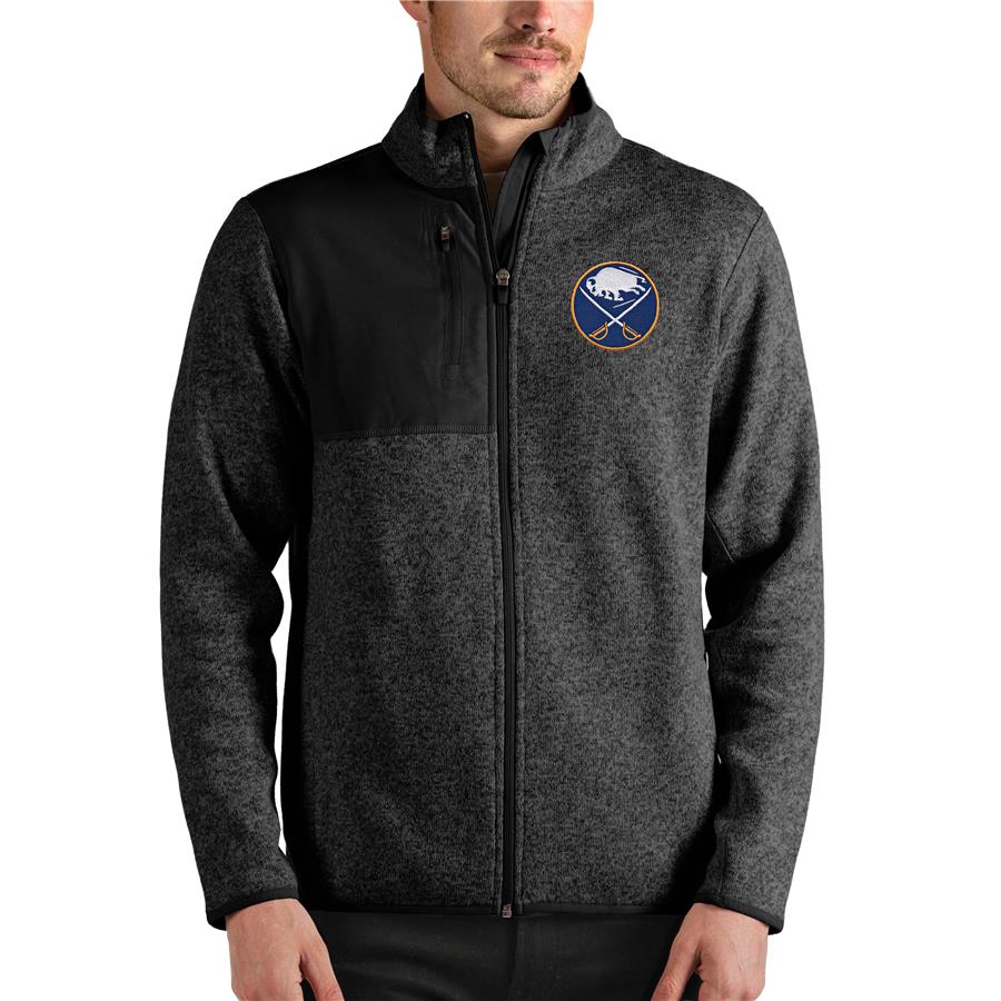 Buffalo Sabres Antigua Fortune Full-Zip Jacket - Heathered Black