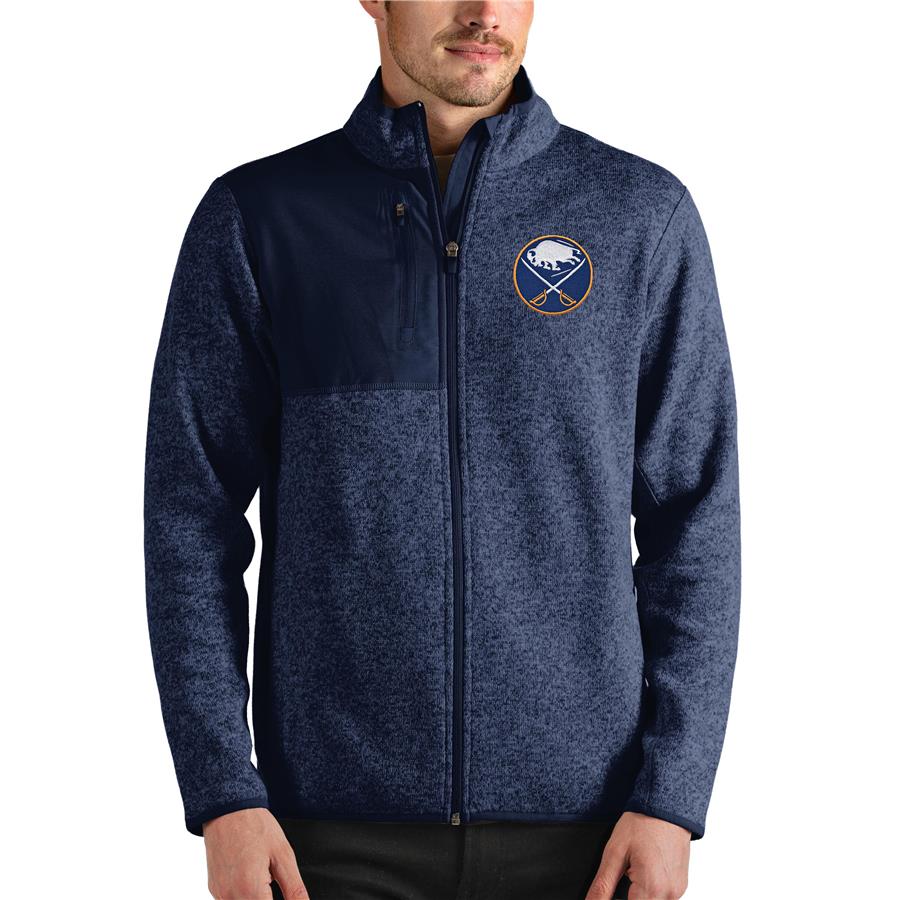Buffalo Sabres Antigua Fortune Full-Zip Jacket - Heathered Navy