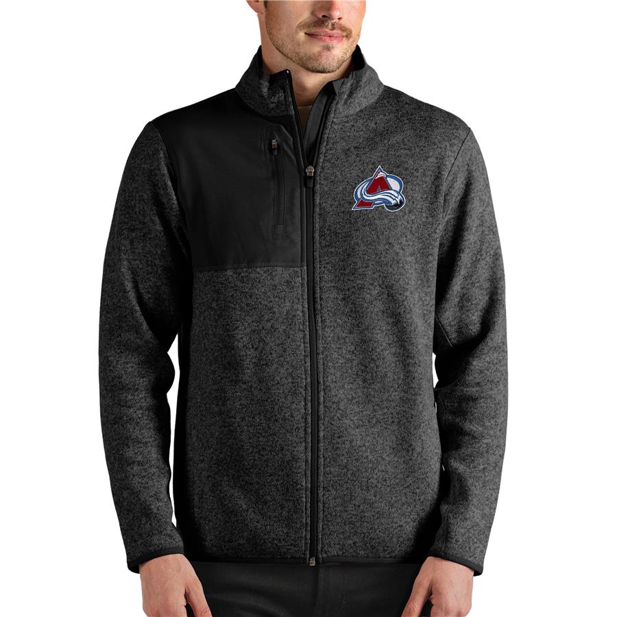 Colorado Avalanche Antigua Fortune Full-Zip Jacket - Heathered Black