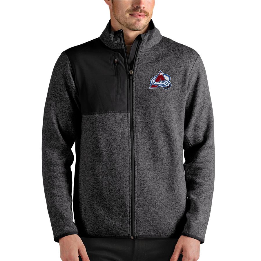 Colorado Avalanche Antigua Fortune Full-Zip Jacket - Heathered Charcoal
