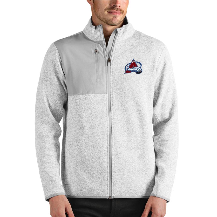 Colorado Avalanche Antigua Fortune Full-Zip Jacket - Heathered Gray