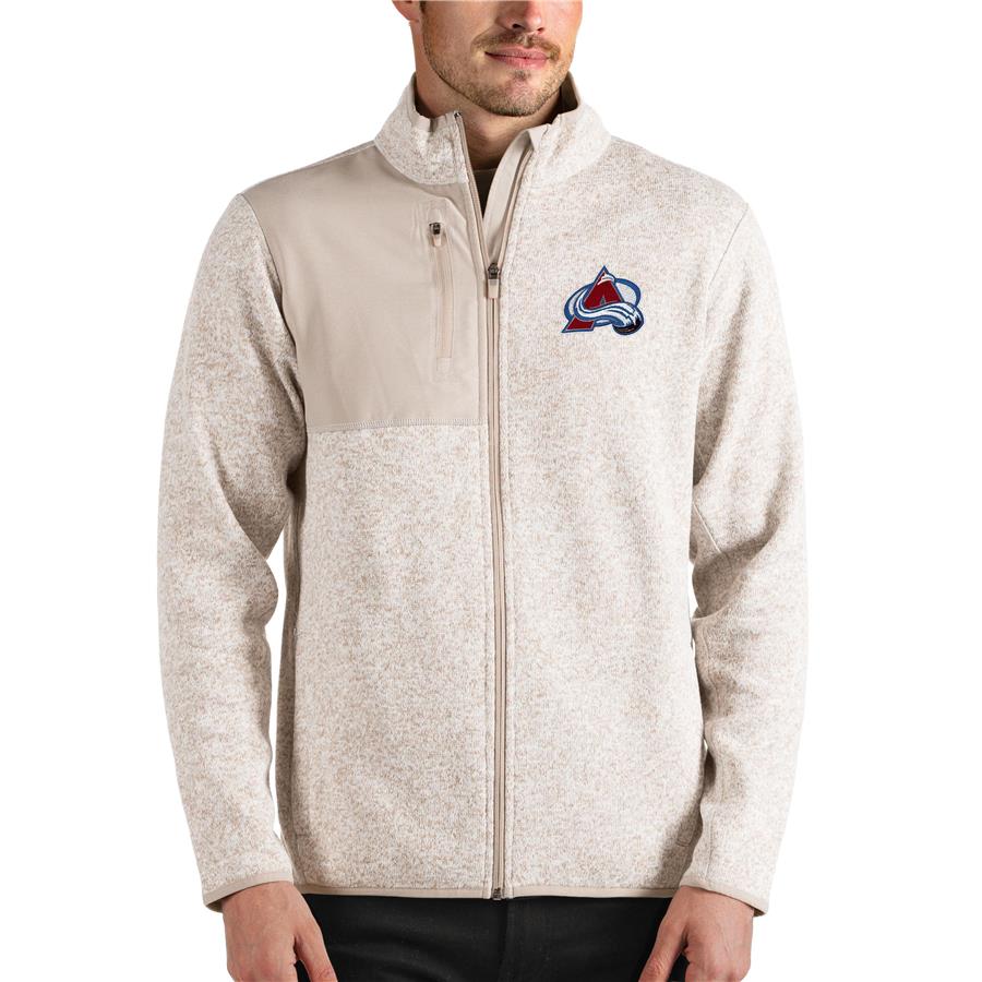 Colorado Avalanche Antigua Fortune Full-Zip Jacket - Oatmeal