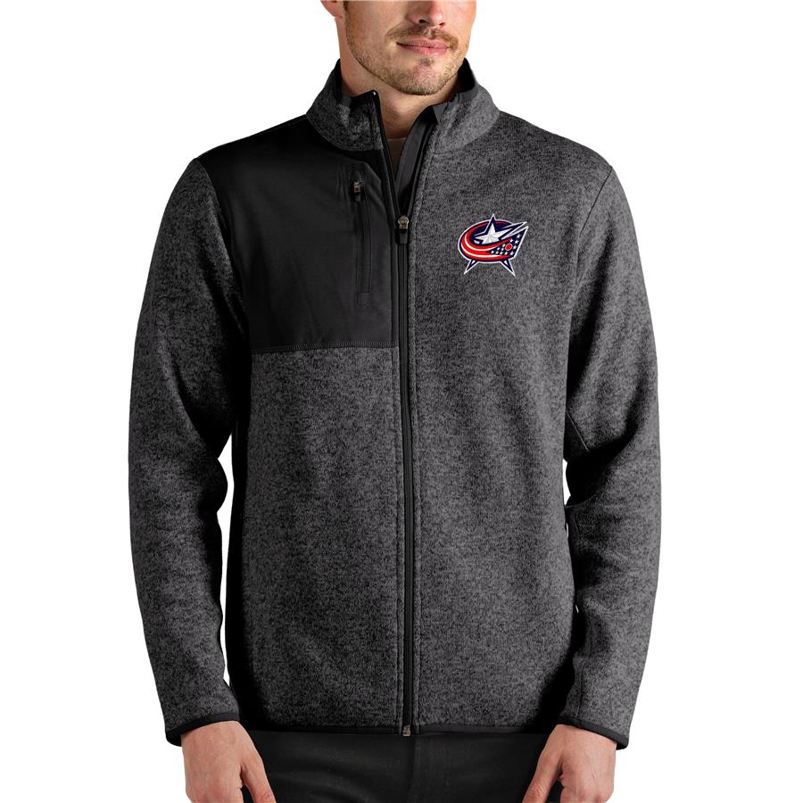 Columbus Blue Jackets Antigua Fortune Full-Zip Jacket - Heathered Charcoal