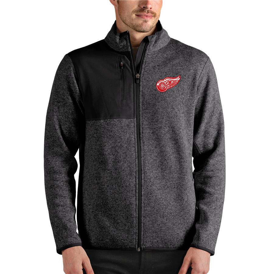 Detroit Red Wings Antigua Fortune Full-Zip Jacket - Heathered Charcoal