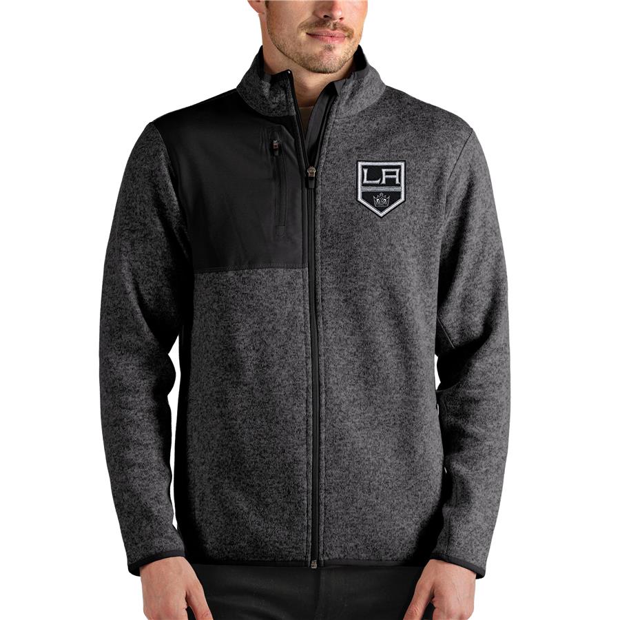 Los Angeles Kings Antigua Fortune Full-Zip Jacket - Heathered Charcoal