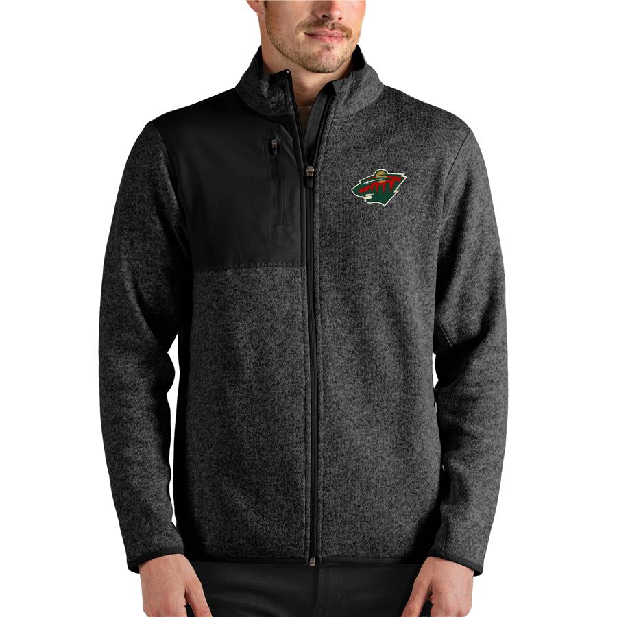 Minnesota Wild Antigua Fortune Full-Zip Jacket - Heathered Black