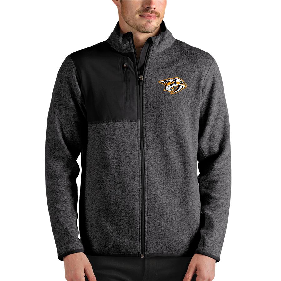 Nashville Predators Antigua Fortune Full-Zip Jacket - Heathered Charcoal