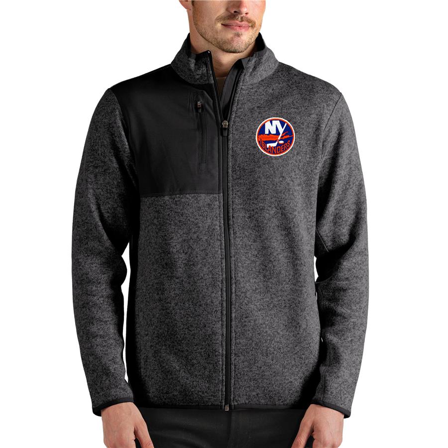 New York Islanders Antigua Fortune Full-Zip Jacket - Heathered Charcoal