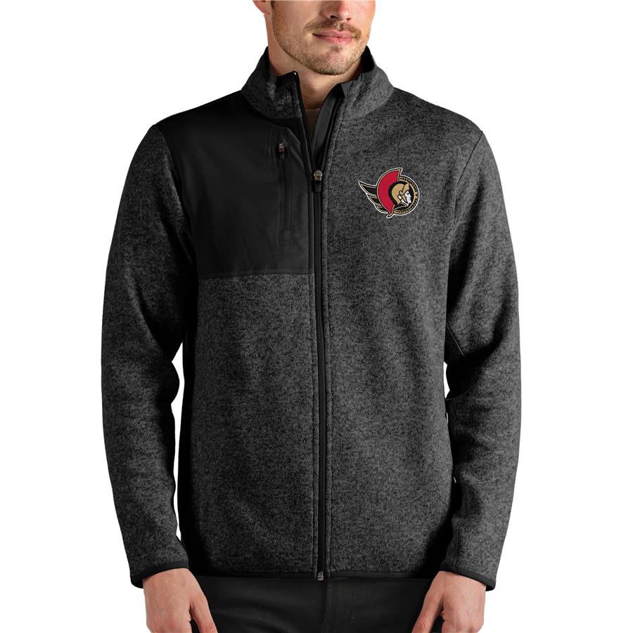 Ottawa Senators Antigua Fortune Full-Zip Jacket - Heathered Black
