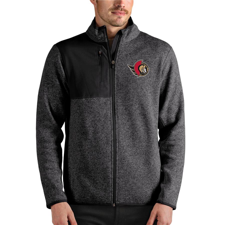 Ottawa Senators Antigua Fortune Full-Zip Jacket - Heathered Charcoal