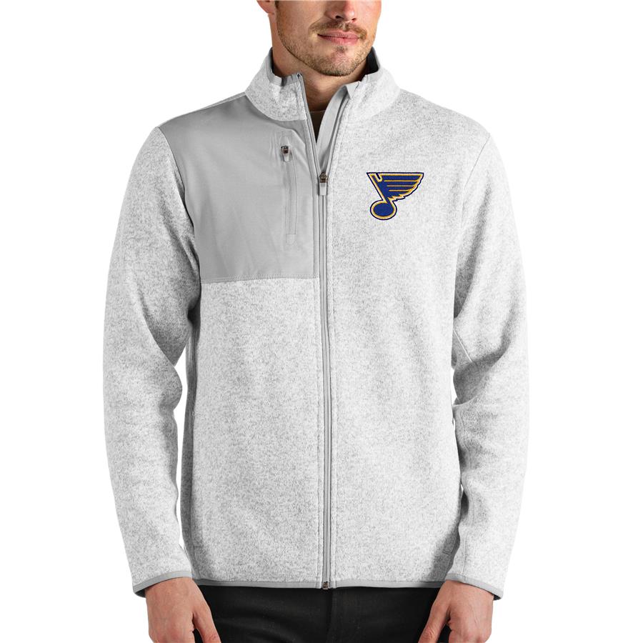 St. Louis Blues Antigua Fortune Full-Zip Jacket - Heathered Gray