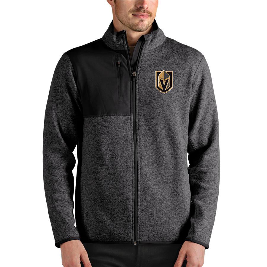 Vegas Golden Knights Antigua Fortune Full-Zip Jacket - Heathered Charcoal