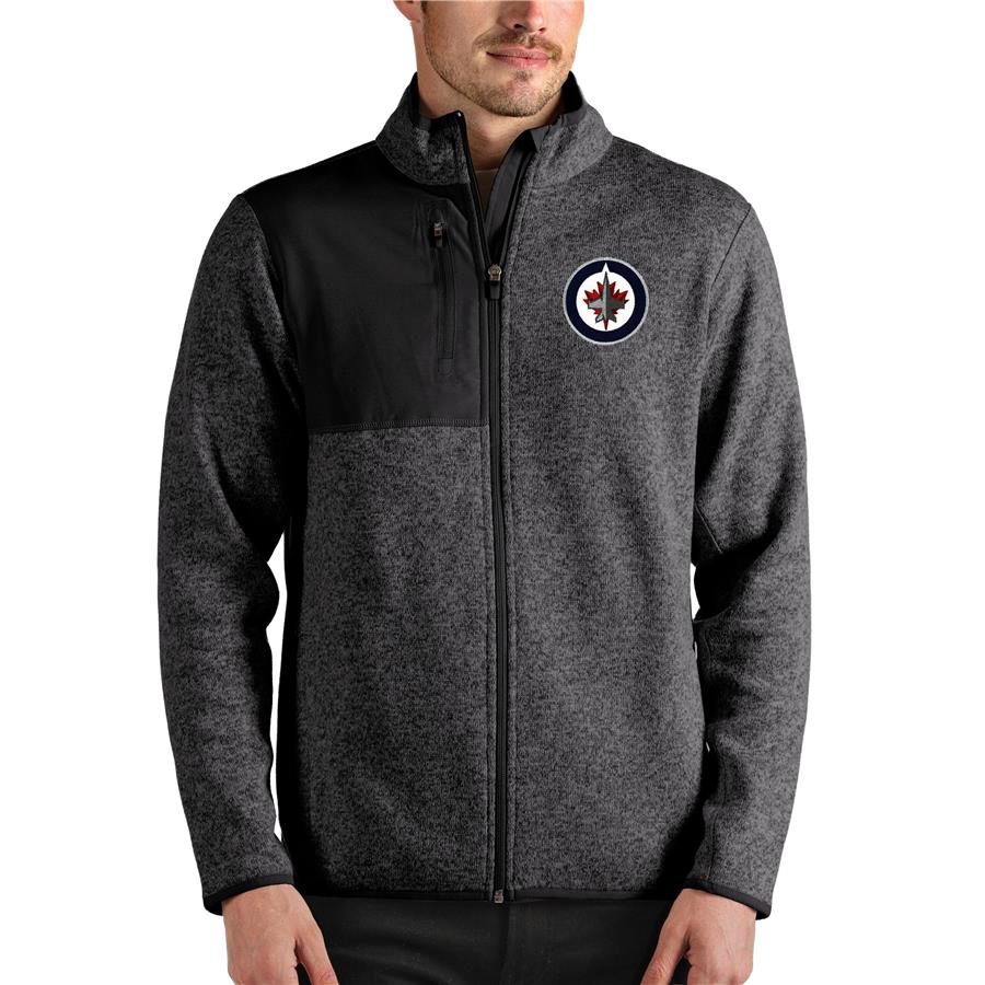 Winnipeg Jets Antigua Fortune Full-Zip Jacket - Heathered Charcoal