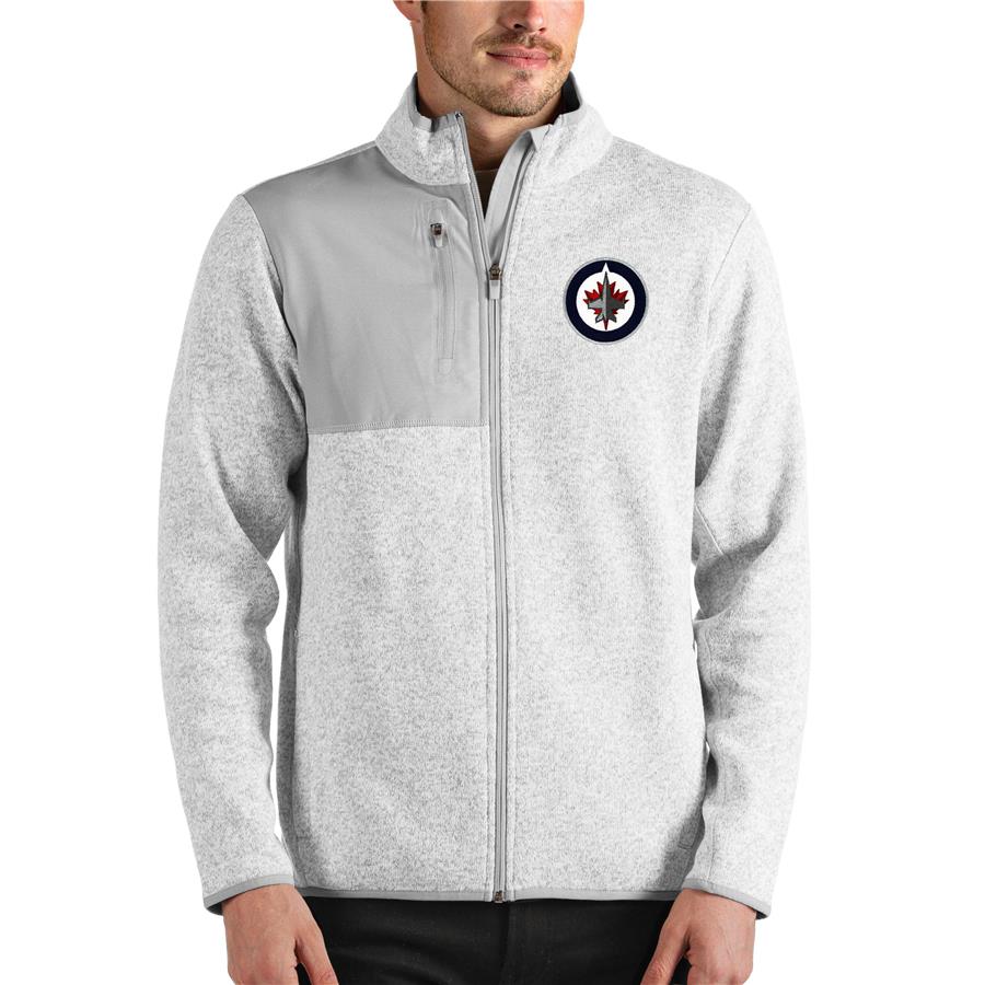 Winnipeg Jets Antigua Fortune Full-Zip Jacket - Heathered Gray