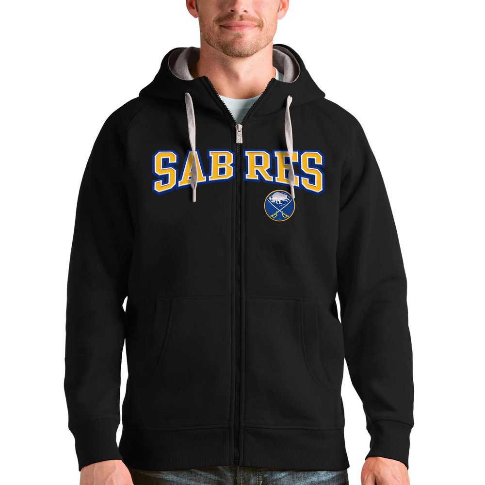 Buffalo Sabres Antigua Wordmark Victory Full-Zip Hoodie - Black
