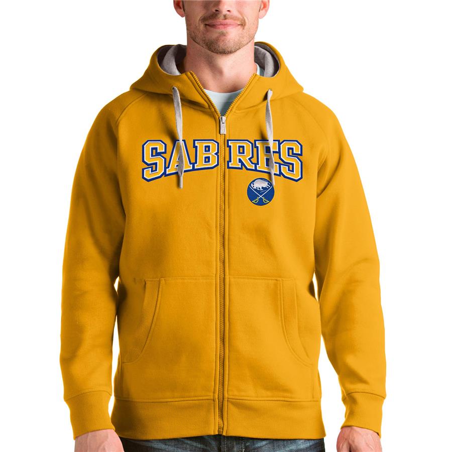 Buffalo Sabres Antigua Wordmark Victory Full-Zip Hoodie - Gold
