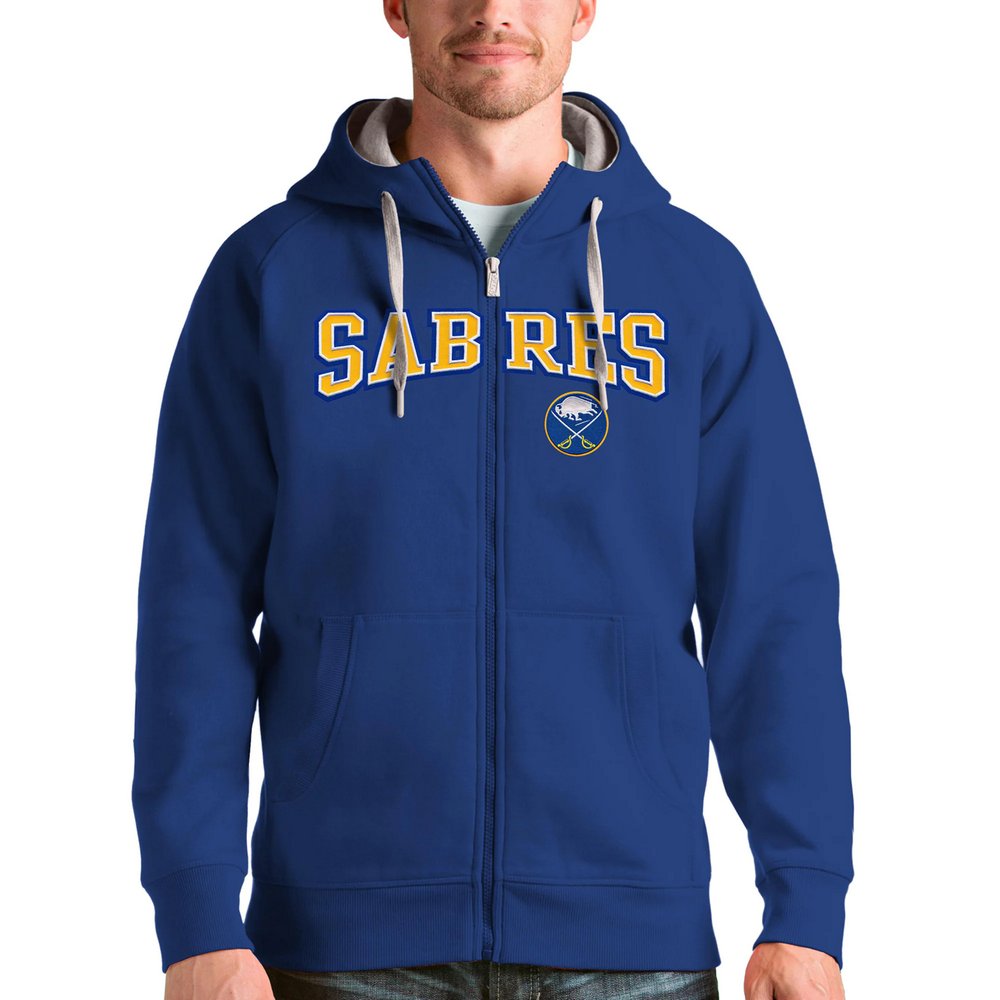 Buffalo Sabres Antigua Wordmark Victory Full-Zip Hoodie - Royal