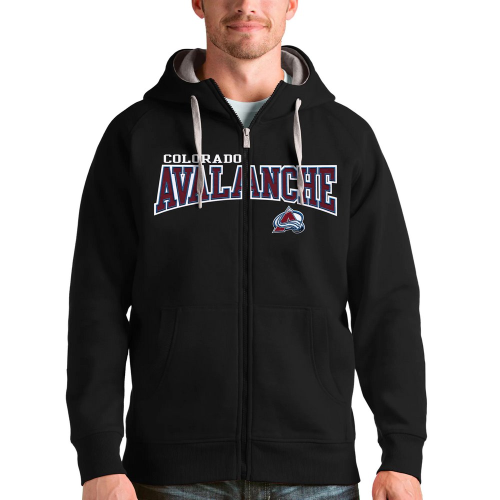 Худи на молнии Colorado Avalanche Antigua Wordmark Victory (чёрный)