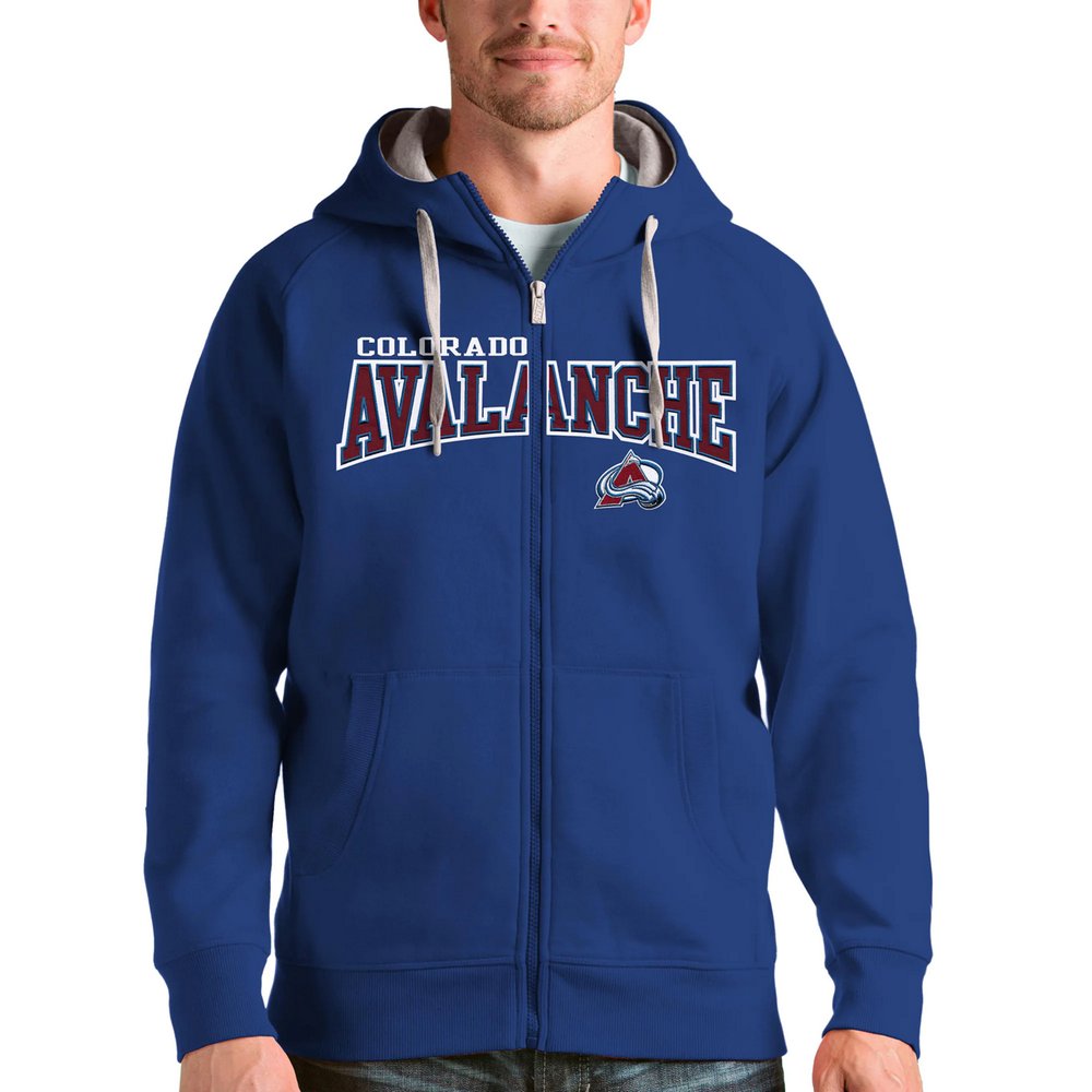 Худи на молнии Colorado Avalanche Antigua Wordmark Victory (синий)