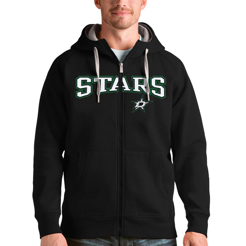 Худи на молнии Dallas Stars Antigua Wordmark Victory (чёрный)
