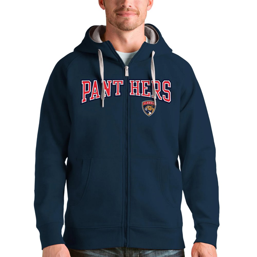 Худи на молнии Florida Panthers Antigua Wordmark Victory (тёмно-синий)