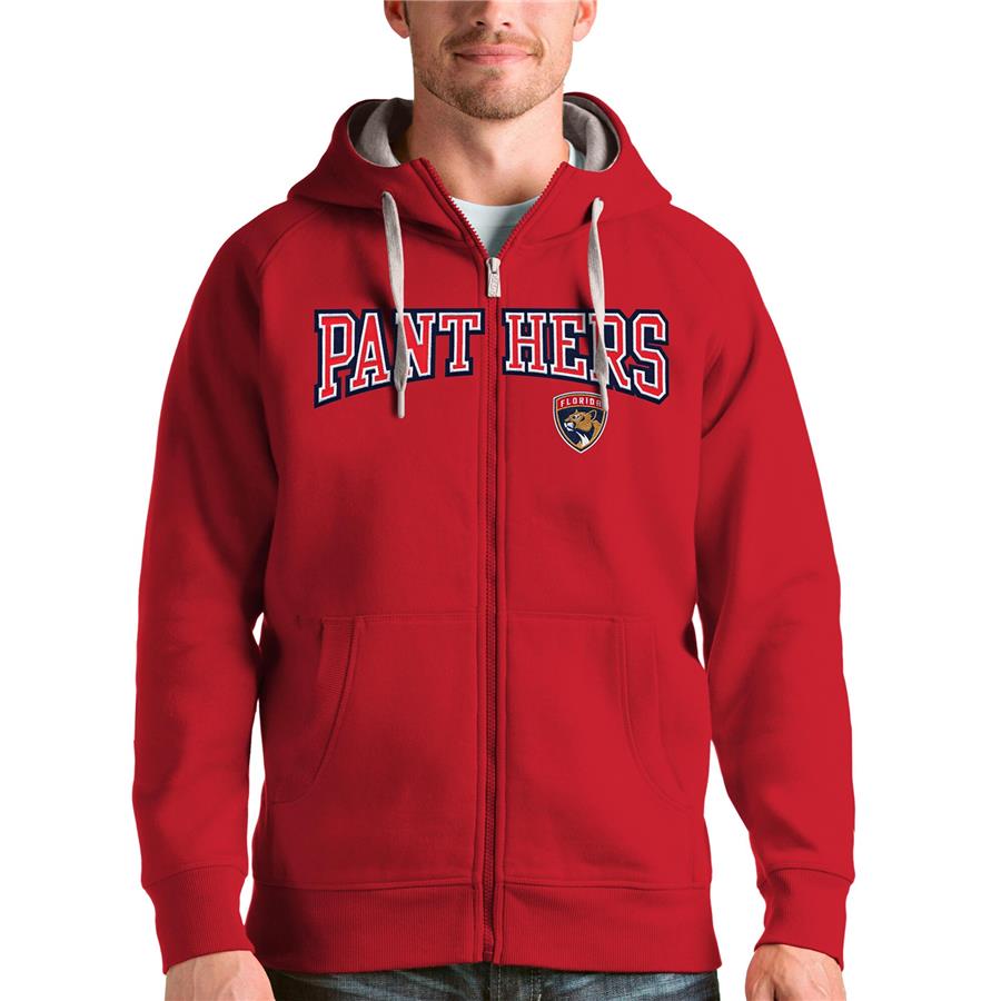 Худи на молнии Florida Panthers Antigua Wordmark Victory (красный)