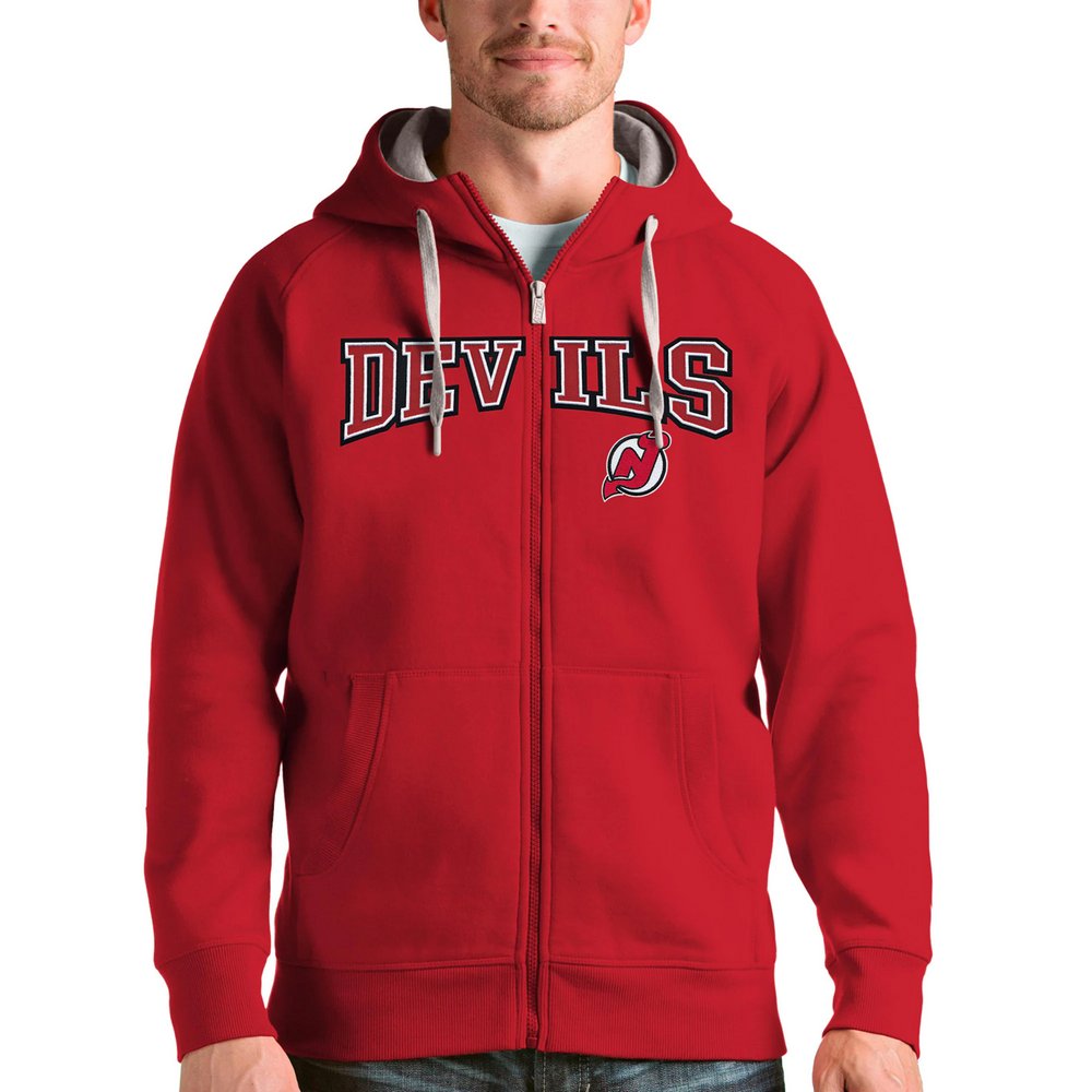Худи на молнии New Jersey Devils Antigua Wordmark Victory (красный)