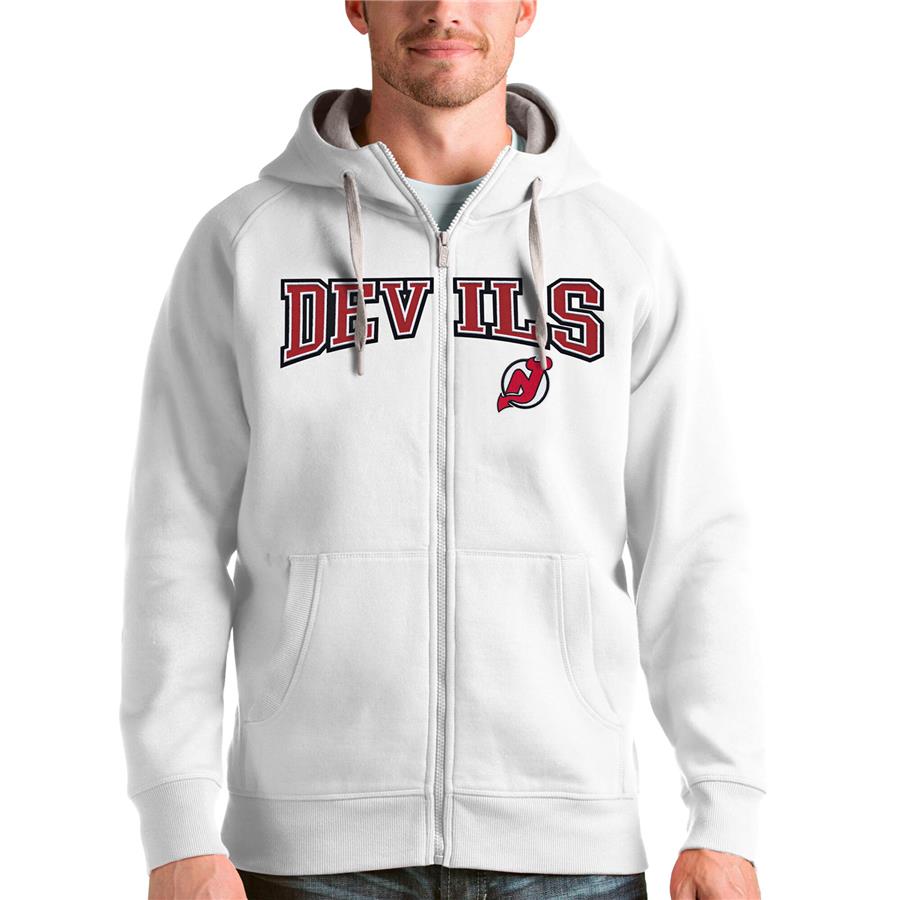 Худи на молнии New Jersey Devils Antigua Wordmark Victory (белый)