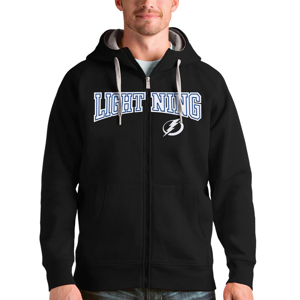 Худи на молнии Tampa Bay Lightning Antigua Wordmark Victory (чёрный)