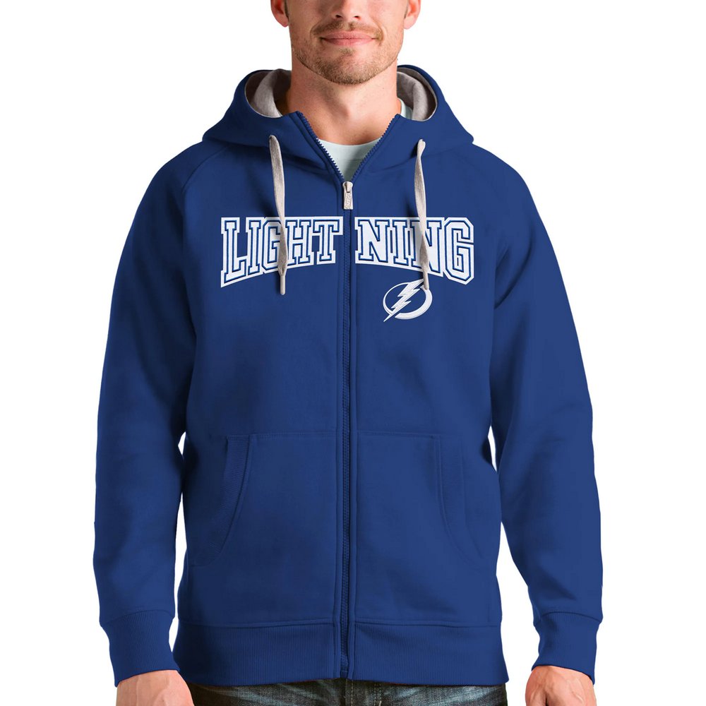 Худи на молнии Tampa Bay Lightning Antigua Wordmark Victory (синий)