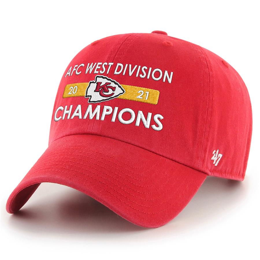 Kansas City Chiefs '47 2021 AFC West Division Champions Clean Up Adjustable Hat - Red