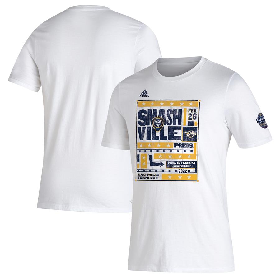 Nashville Predators adidas 2022 NHL Stadium Series Amplifier T-Shirt - White